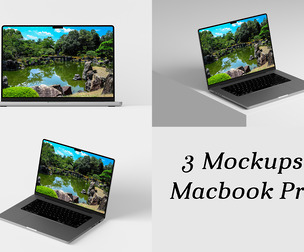 Laptop Macbook Pro, Mockup PSD Template