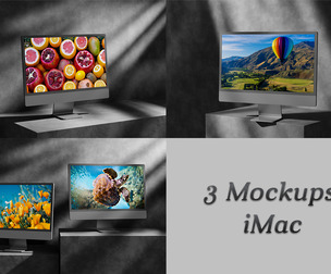 iMac Mockup in Dark Shadow, PSD Template