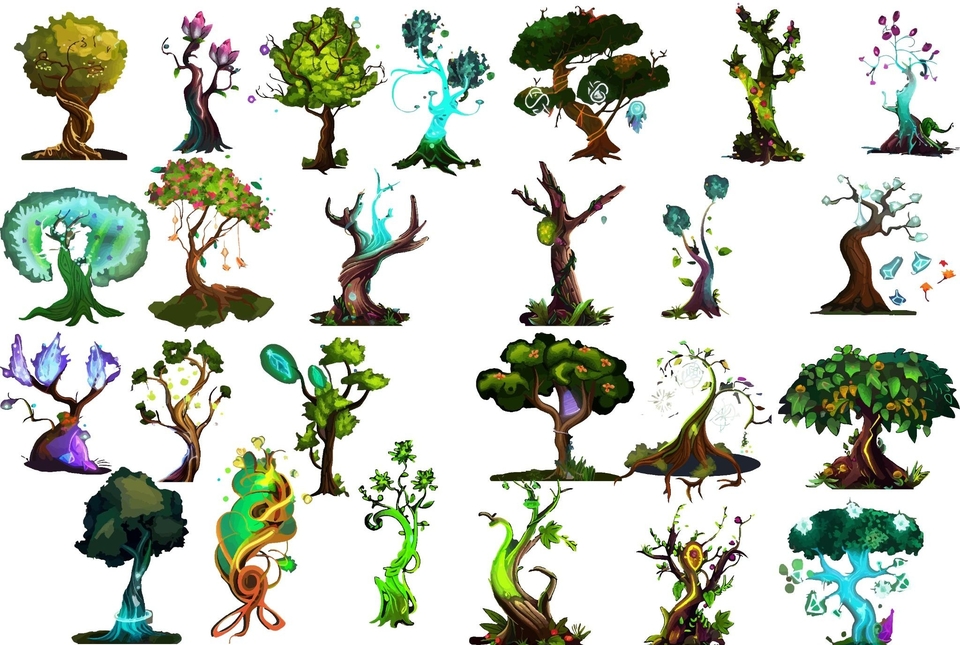 Enchanting Fantasy Trees - Game Asset Pack