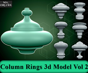 35 Column Rings 3d Model Vol 2
