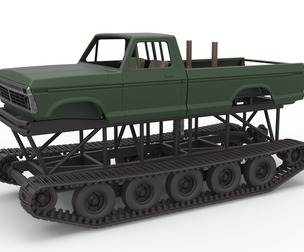 Redneck Rave Mud truck on tracks 1:25