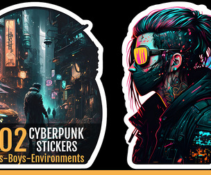202 Cyberpunk Stickers