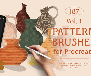Pattern Brushes for Procreate : 187 Brushes
