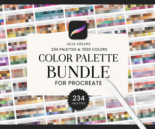 Procreate Color Palette Bundle 234 Color Swatches
