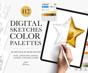 Digital Sketches & Color Palettes for Procreate