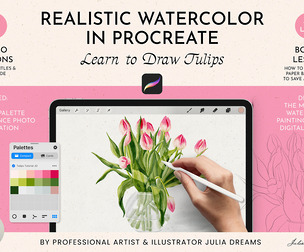 Tutorial Watercolor Procreate Learn to Draw Tulips