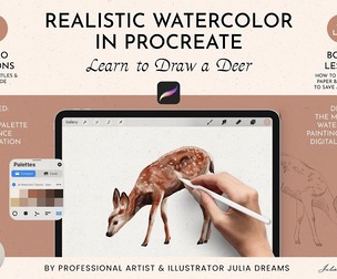 Tutorial Watercolor Procreate Learn to Draw a Deer