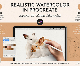 Tutorial Watercolor Procreate Learn Draw Bunnies