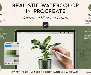 Tutorial Watercolor Procreate Learn Draw a Plant