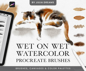 Wet on Wet Watercolor Procreate Brushes