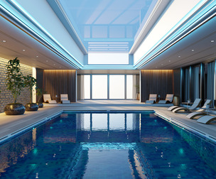 Ultramodern Luxury Swimming Pool 3D Model