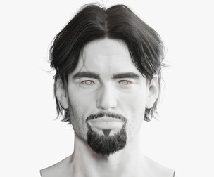 Realistic Hair Beard brows mustache p4