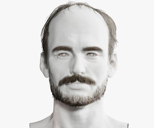 Realistic Hair Beard brows mustache p5