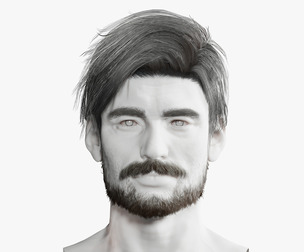 Realistic Hair Beard brows mustache p6