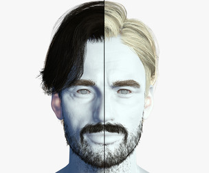 Realtime hair man Polygone Hairstyle