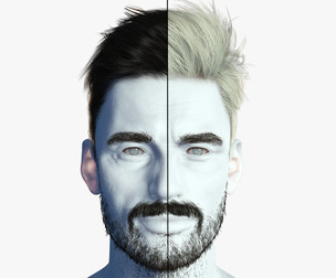 Realtime hair man low poly Hairstyle Game Ready