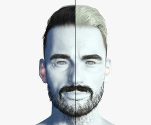 Realtime hair modern Man low poly Hairstyle