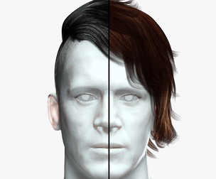 Realistic Hair cyberpunk Low-poly