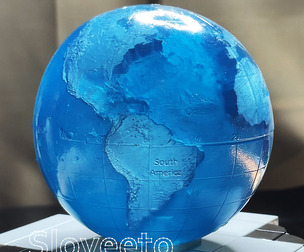 Transparent World Globe Labeled Continents Oceans