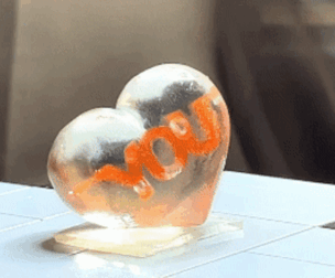 Love You Transparent Heart Inscription Valentines