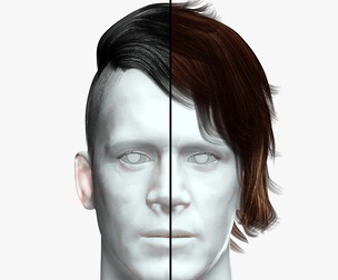 Realistic Hair cyberpunk Low-poly
