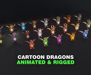 Cartoon Dragons 20 Stylized Dragons 3D Models Pack