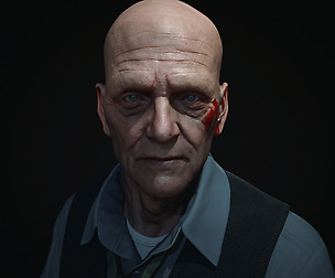 MaleFace VR / AR / low-poly 3D model