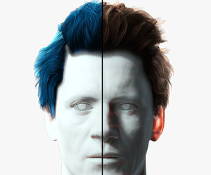 Realistic Hair man game cards Low-poly