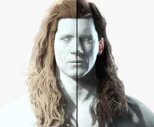 Realistic Long Hair Man