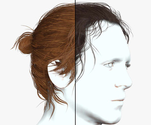 Realistic Male Hair-Man Bun