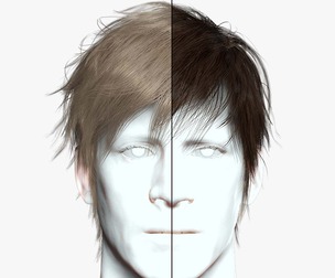Realistic Male Hair Low-poly