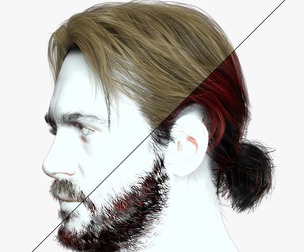Realistic Male Ponytail Hair