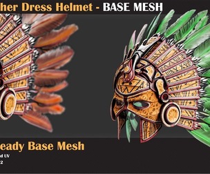 15 Feather Dress Helmet BASE MESH - VOL 23
