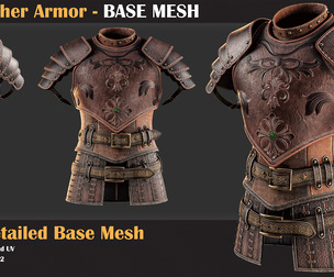10 High Detail Leather Armor BASE MESH - VOL 21