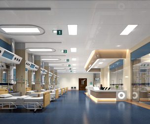 Professional ICU Nurse Station & Hospital Room | 3D Model for V-Ray, Blender, C4D & Maya