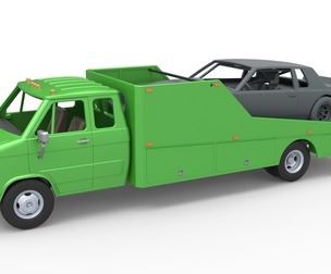 Vintage Transporter truck for Race car V3 1:25