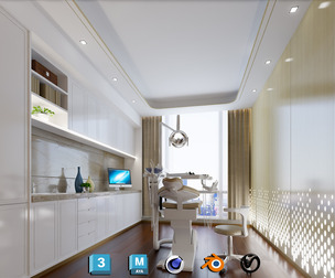 Professional Dental Clinic Interior 3D Scene Collection | V-Ray, Blender, C4D, Maya