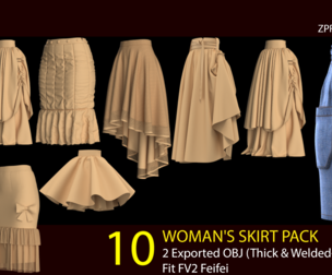 10 SKIRTS PACK (VOL.01). MD project +OBJ+FBX