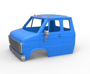 Shell of Vintage Transporter truck V2 Scale 1:25