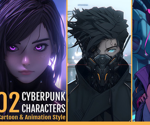 202 Cyberpunk Characters VOL4 in Animation Style