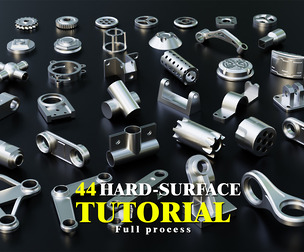 44 Hard surface kitbash + Full Process Tutorial