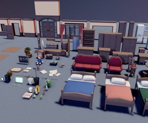 Asset Pack Low Poly Horror House