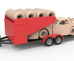 Vintage Open Trailer for Race Car 1:25