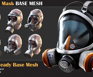 25 Gas Mask Base Mesh - VOL 09 ( Game Ready )