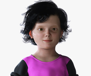 Realistic Girl child Low-poly