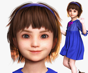 Olivia - Tiny Treasures Cute Child in a Blue Robe