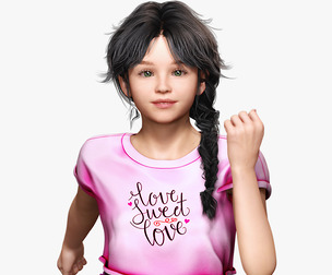 Merry-realistic sweet girl Low-poly