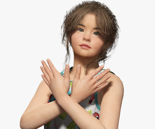Angelie - Realistic Sweet Girl Low-poly