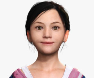Riya - little girl Low-poly kid Low-poly