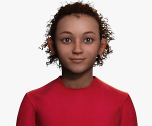 Sabrina - Realistic African Girl kid Low-poly